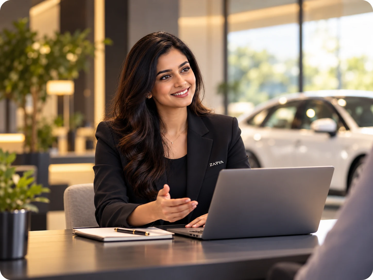 A ZARYA team member helping a prospective owner